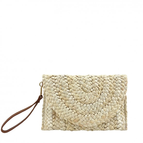 Bolso Cartera Sobre Rafia De Mano Y Hombro 